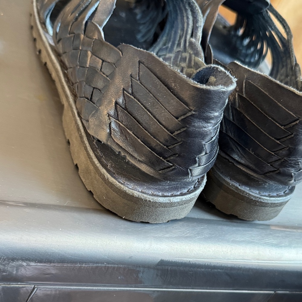 Brand X Black Leather Huaraches Sandals - Picture 9 of 9